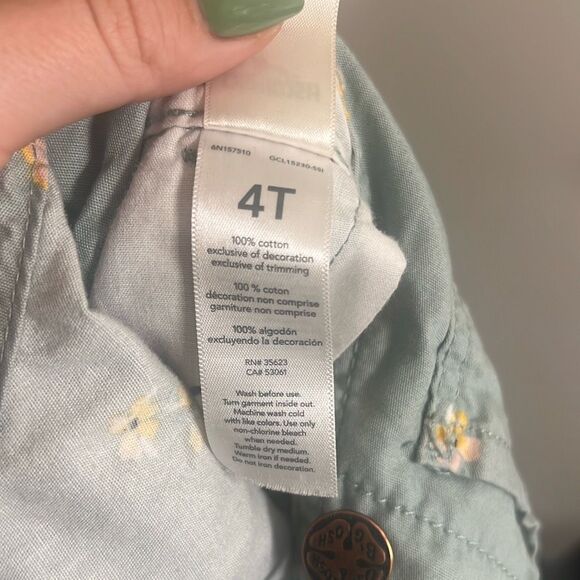 ✨OshKosh B'gosh® Toddler Girls Green Floral Sz 4T Shortall✨ - Picture 7 of 9